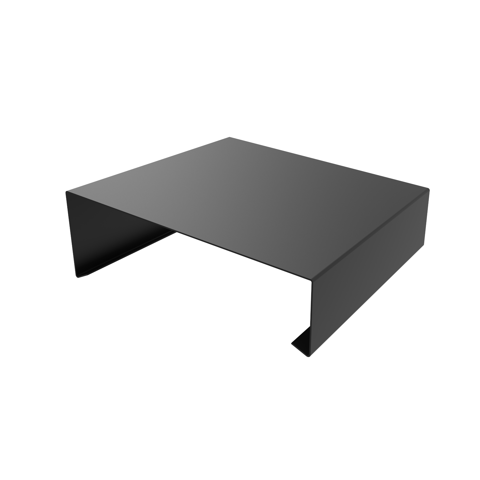 2mm Aluminium Coping – Right Handed Closed Stopend | 125mm External Leg