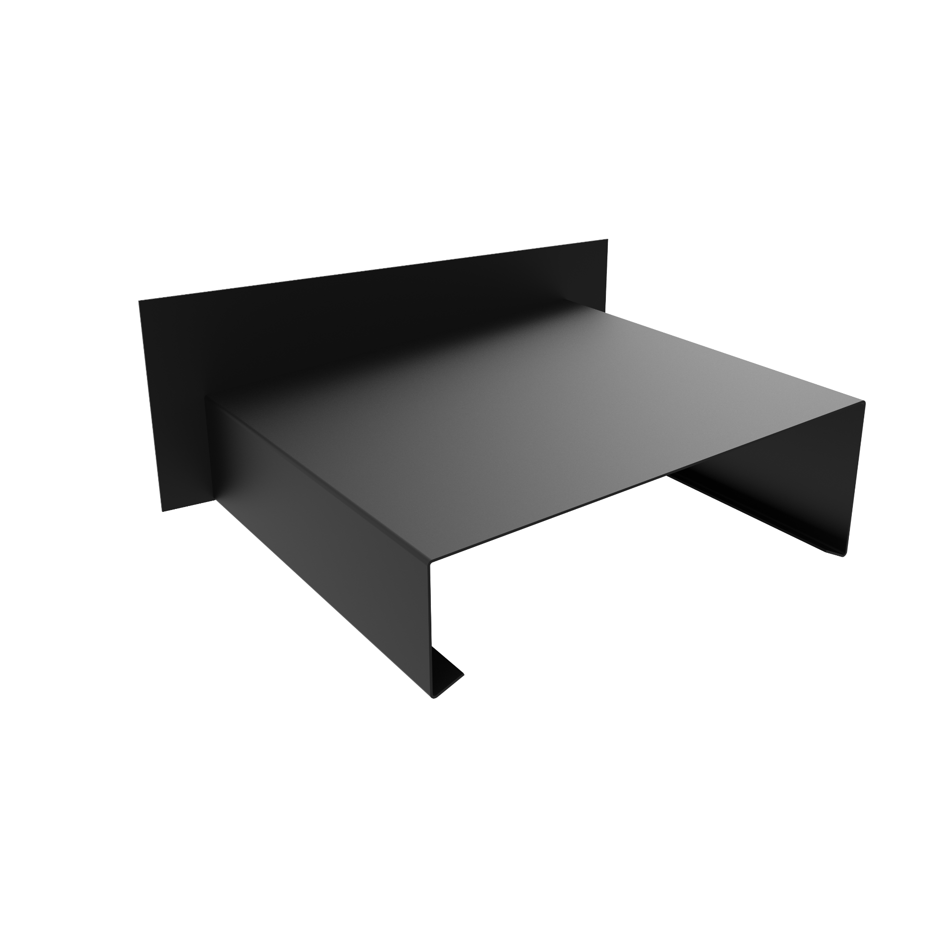 2mm Aluminium Coping – Left Handed Stopend Upstand | 125mm External Leg