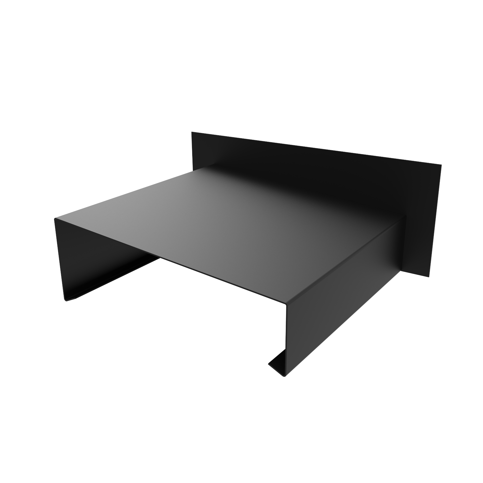 3mm Aluminium Coping – Stopend Upstand (Right Handed) | 100mm External Leg