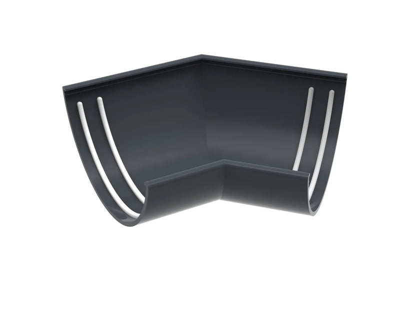 Aluminium Half Round Gutter – 135° External Corner