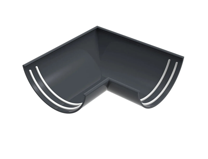 Aluminium Half Round Gutter – 90° External Corner