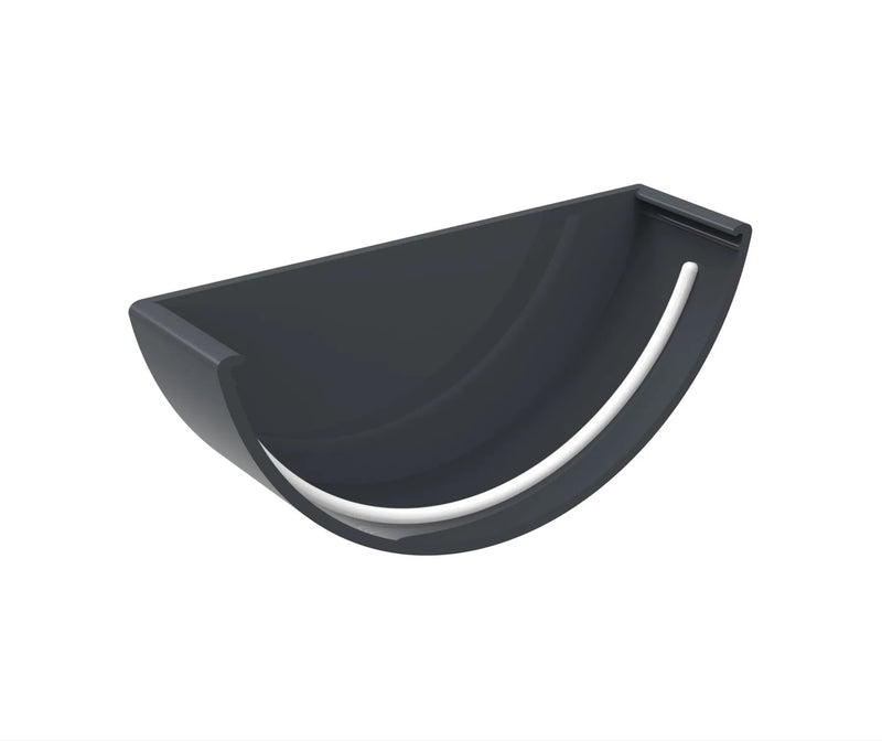 Aluminium Half Round Gutter – Stopend