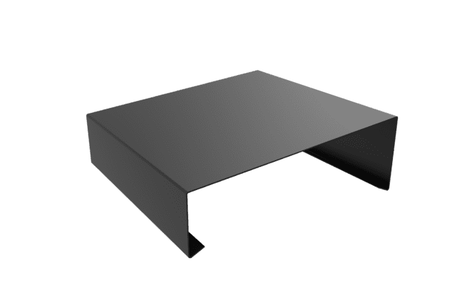 3mm Aluminium Coping – Closed Stopend (Right Handed) | 125mm External Leg