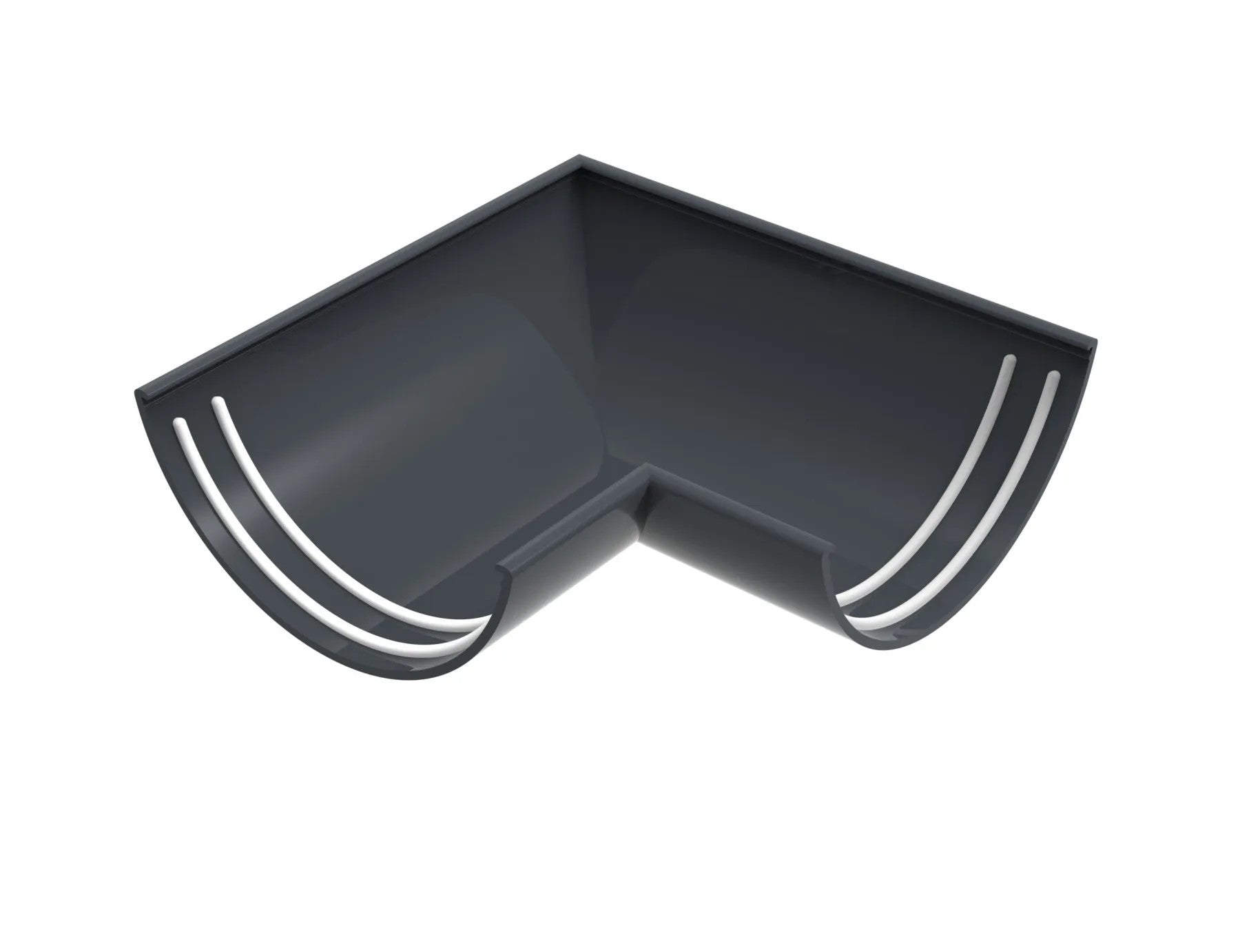 Aluminium Half Round Gutter – 90° Internal Corner